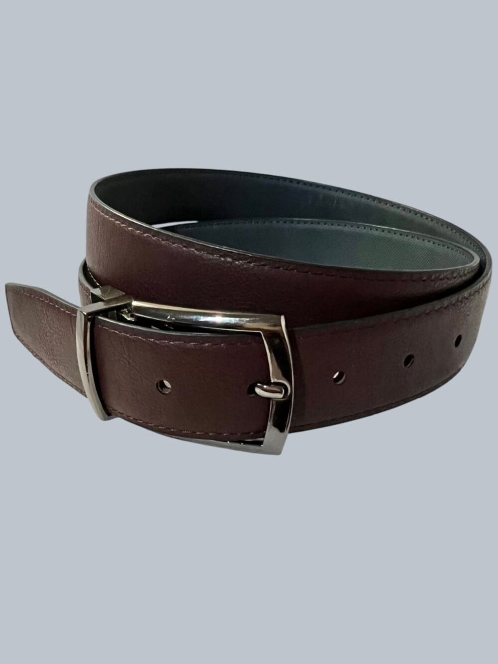 Beverly Hills Polo Club Men's Reversible Belt Brown & Dark Navy Leather
